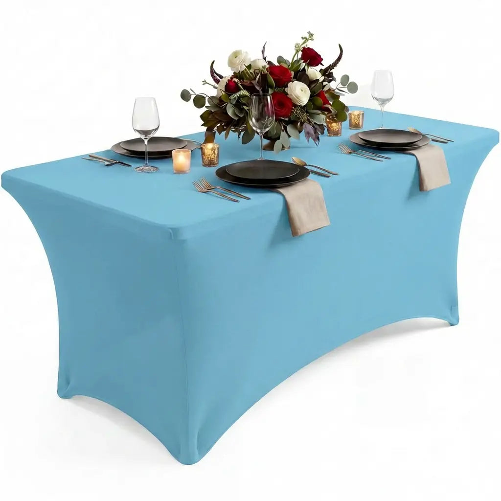 Utopia Kitchen Spandex Blend Rectangle Fitted Tablecover Set, Machine Washable, Wrinkle-Free, Event-Friendly, Reinforced Pockets, Outdoor/Indoor Use for Weddings & Everyday Decor