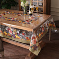 Artbloss 1-Piece Decorative Vinyl PVC Rectangle Table Cover Protector, Spill-Safe Synthetic Plastic Tablecloth, Oil-Proof for Dining Room Dining Tables, Party Use with Artificial Flowers Compatibility