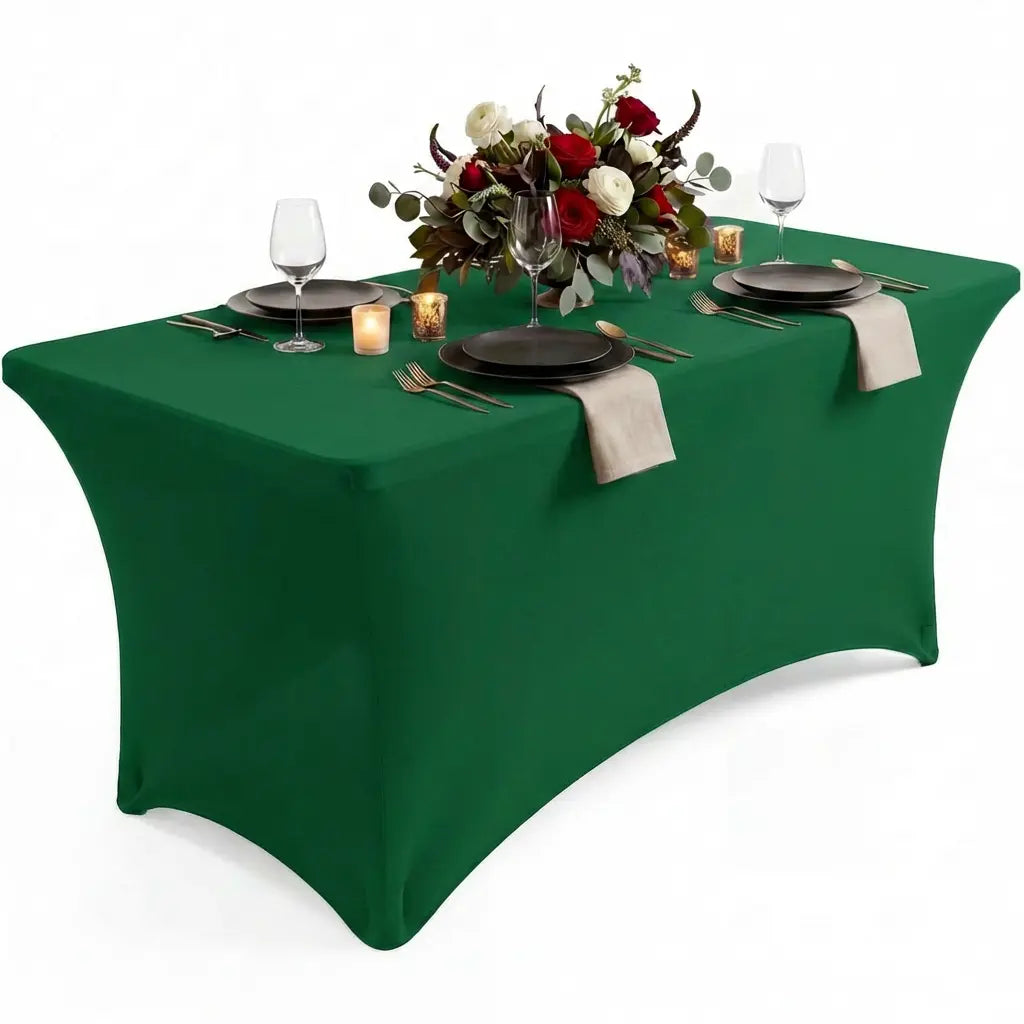 Utopia Kitchen Spandex Blend Rectangle Fitted Tablecover Set, Machine Washable, Wrinkle-Free, Event-Friendly, Reinforced Pockets, Outdoor/Indoor Use for Weddings & Everyday Decor