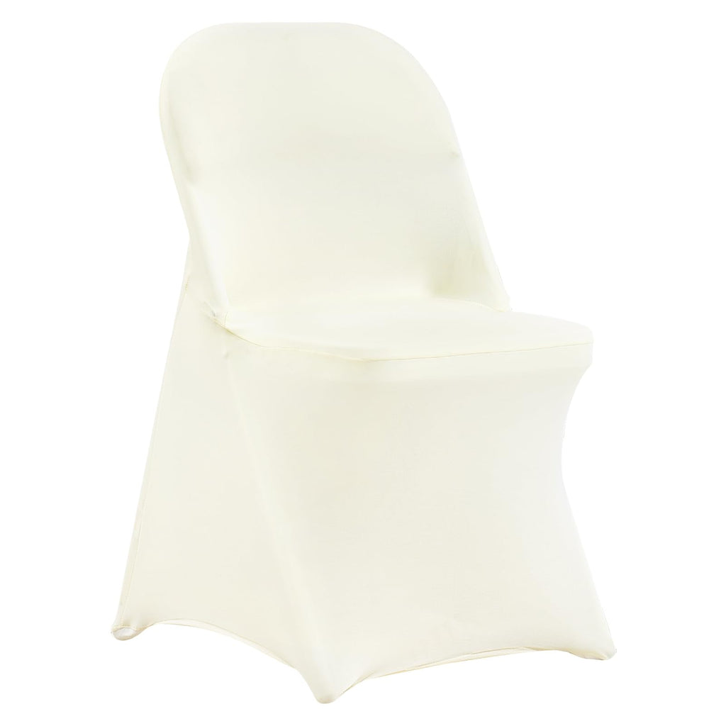 VEVOR 100 Pcs White Chair Covers Polyester Spandex Chair Cover Stretch Slipcovers for Wedding Party Dining Banquet Flat-Front Chair Covers