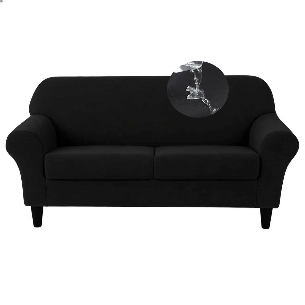 3 Pieces Sofa Covers for 2 Cushion Couch Velvet Embossing Camel Stretch Loveseat Couch Slipcovers with 2 Cushions Washable