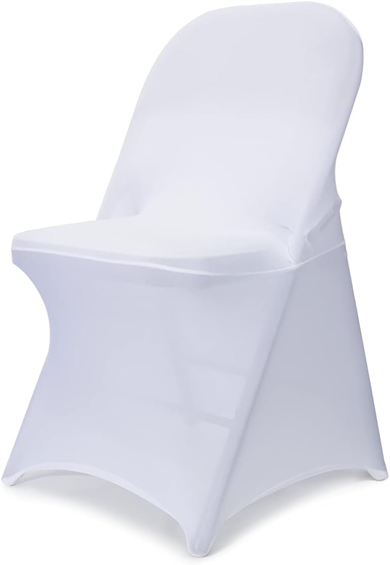 Babenest Stretch Spandex Folding Chair Covers for Wedding, 10PCS White