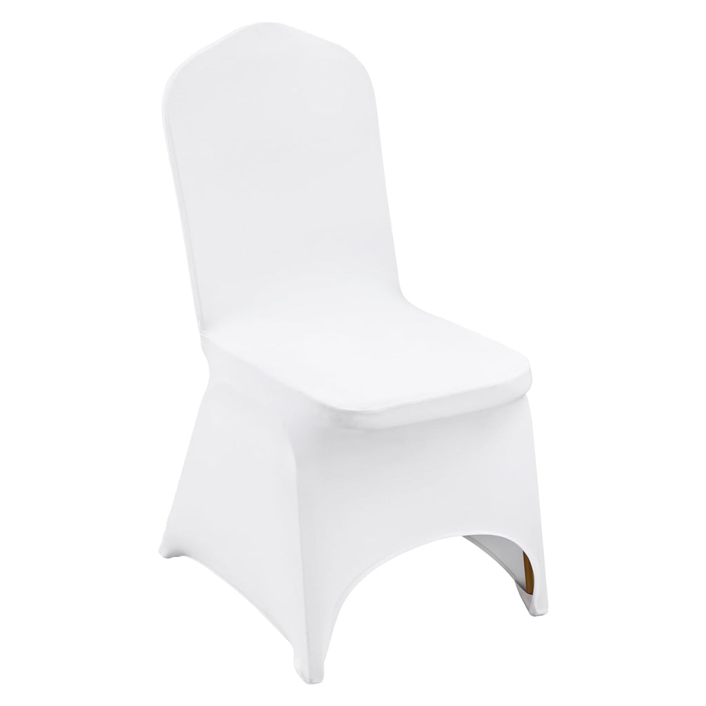 VEVOR 100 Pcs White Chair Covers Polyester Spandex Chair Cover Stretch Slipcovers for Wedding Party Dining Banquet Flat-Front Chair Covers
