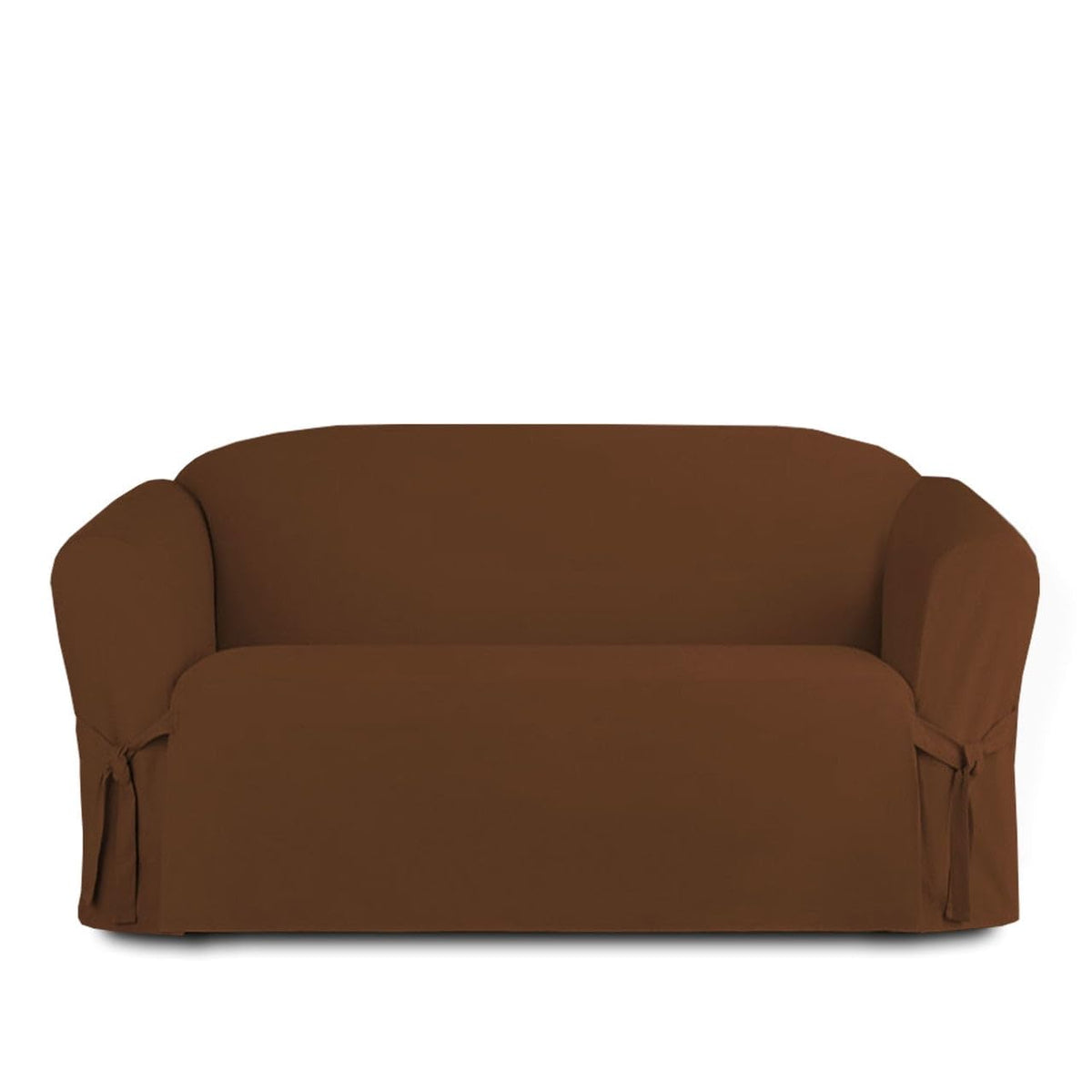 Linen Store Microsuede Slipcover Furniture Protector Cover, Perfect for Pets, Brown, Loveseat