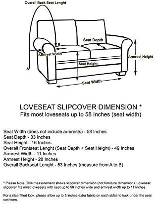 Linen Store Microsuede Slipcover Furniture Protector Cover, Perfect for Pets, Brown, Loveseat
