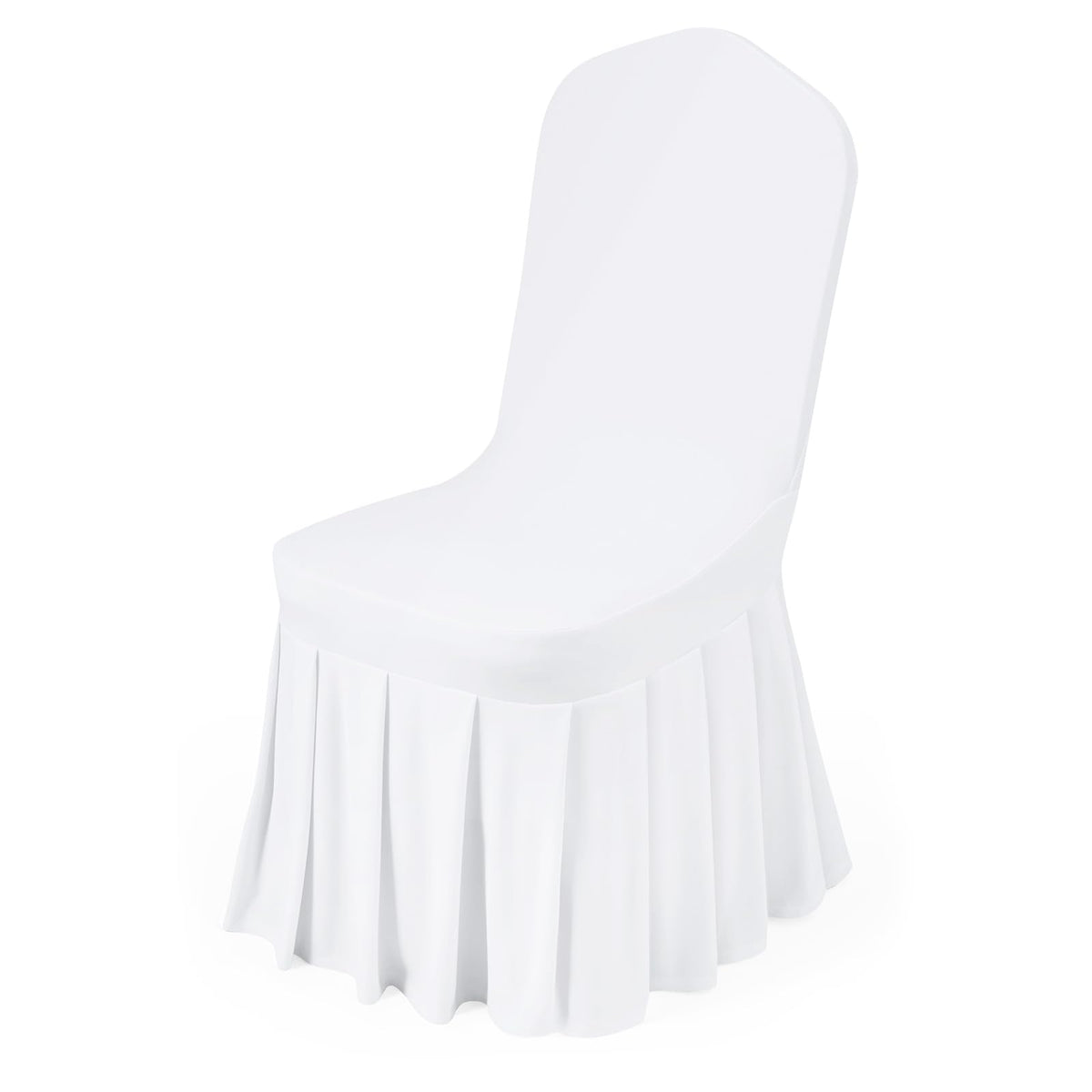 VEVOR 100 Pcs White Chair Covers Polyester Spandex Chair Cover Stretch Slipcovers for Wedding Party Dining Banquet Flat-Front Chair Covers