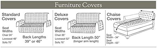 SureFit SF45035 Deluxe Non Skid Waterproof Pet Loveseat Furniture Cover - Brown