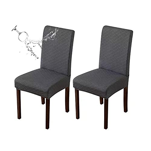 Genina Waterproof Chair Covers for Dining Room Dining Chair Covers Kitchen Parsons Chair Cover (Beige, 4 PCS)