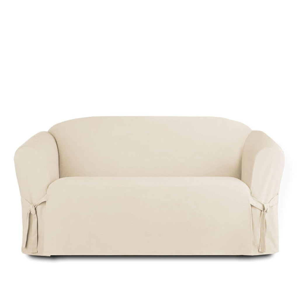 Linen Store Microsuede Slipcover Furniture Protector Cover, Perfect for Pets, Brown, Loveseat
