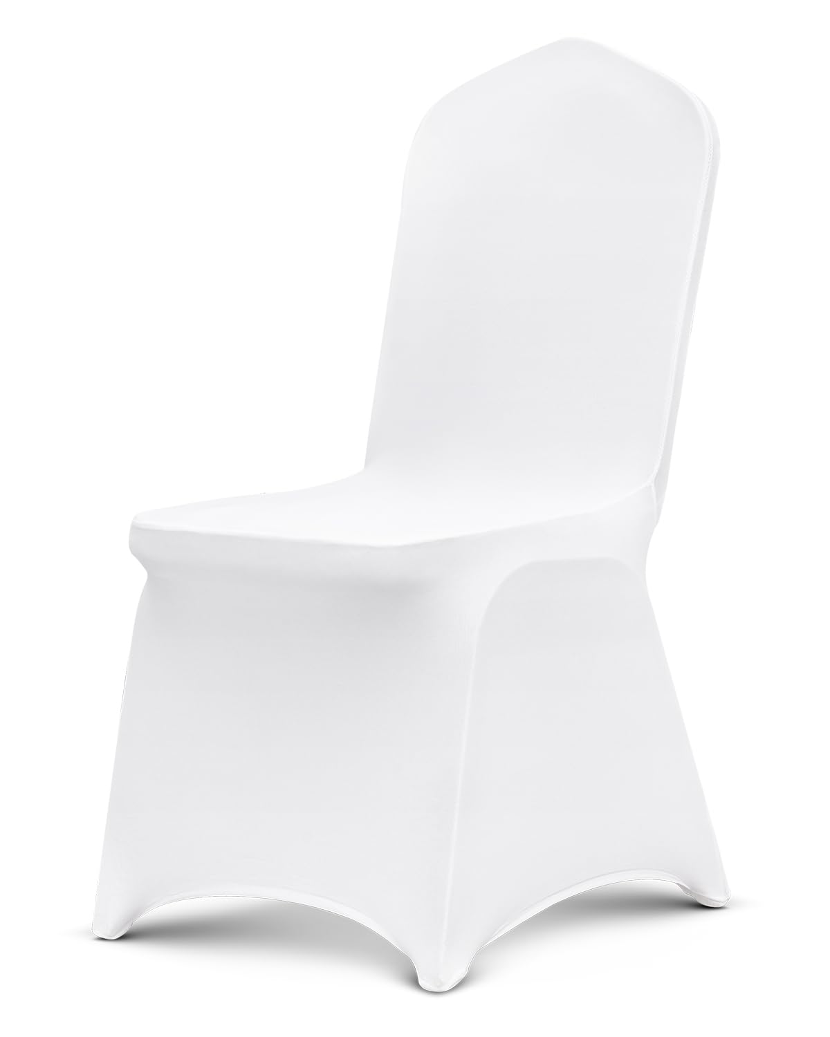 VEVOR 100 Pcs White Chair Covers Polyester Spandex Chair Cover Stretch Slipcovers for Wedding Party Dining Banquet Flat-Front Chair Covers
