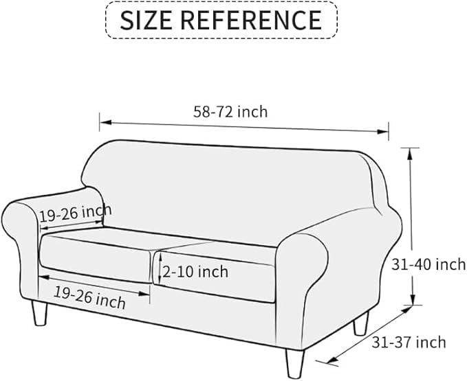 3 Pieces Sofa Covers for 2 Cushion Couch Velvet Embossing Camel Stretch Loveseat Couch Slipcovers with 2 Cushions Washable