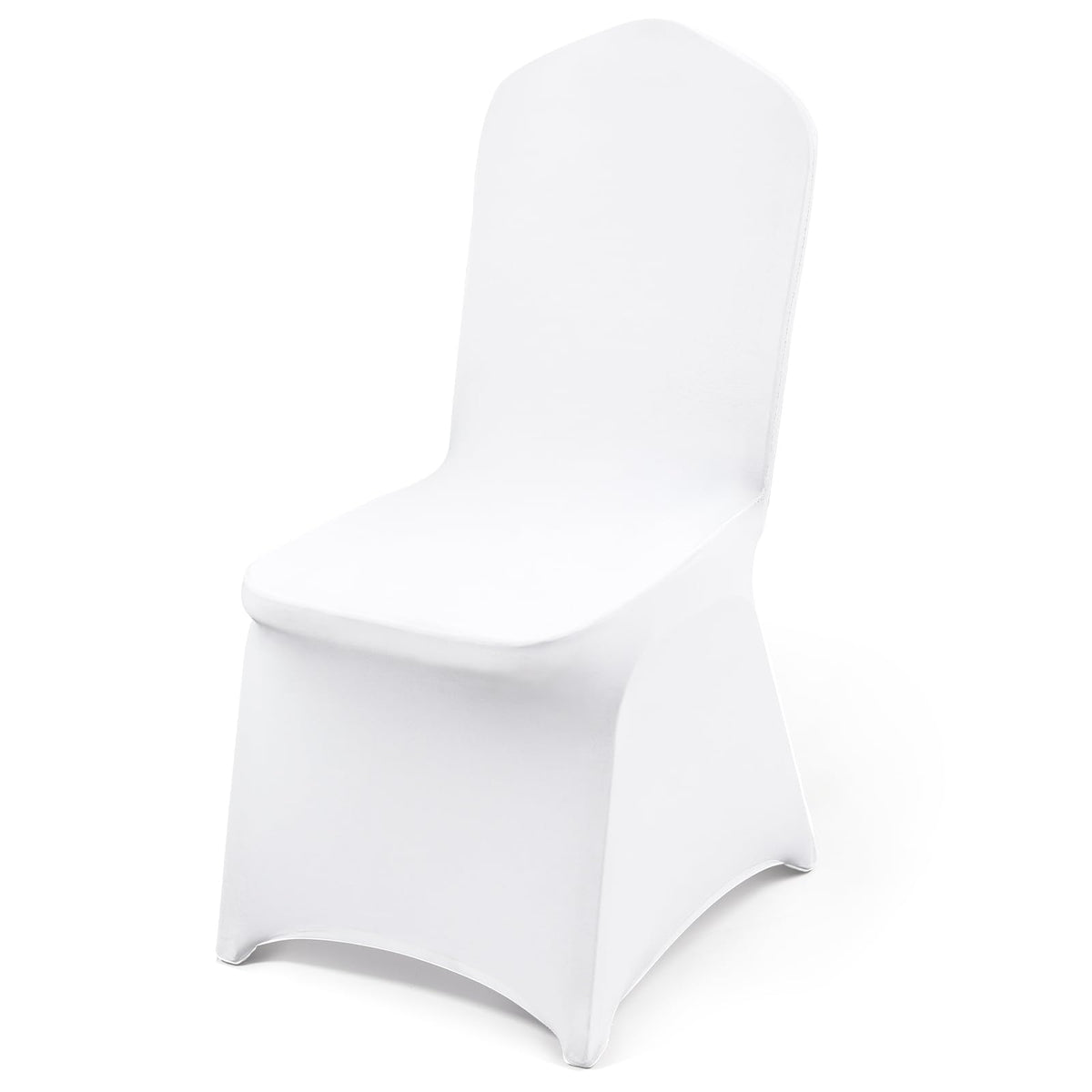 VEVOR 100 Pcs White Chair Covers Polyester Spandex Chair Cover Stretch Slipcovers for Wedding Party Dining Banquet Flat-Front Chair Covers