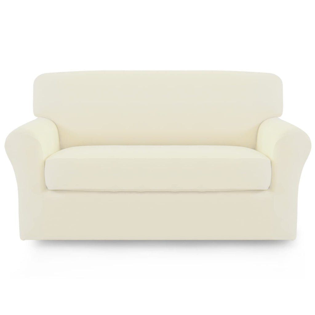 Easy-Going 2 Pieces Stretch Loveseat Couch Sofa Slipcover Washable