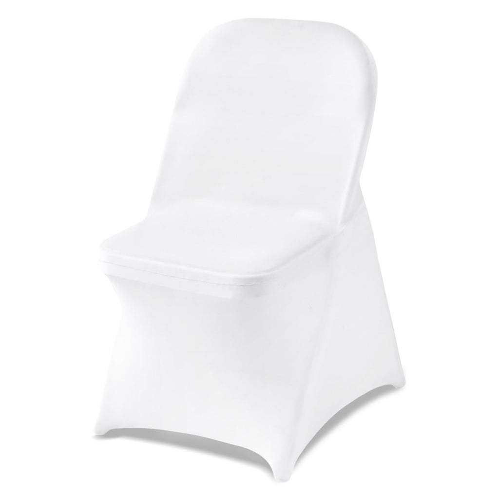 VEVOR 100 Pcs White Chair Covers Polyester Spandex Chair Cover Stretch Slipcovers for Wedding Party Dining Banquet Flat-Front Chair Covers