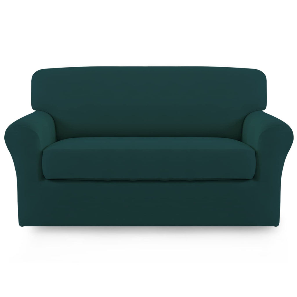 Easy-Going 2 Pieces Stretch Loveseat Couch Sofa Slipcover Washable