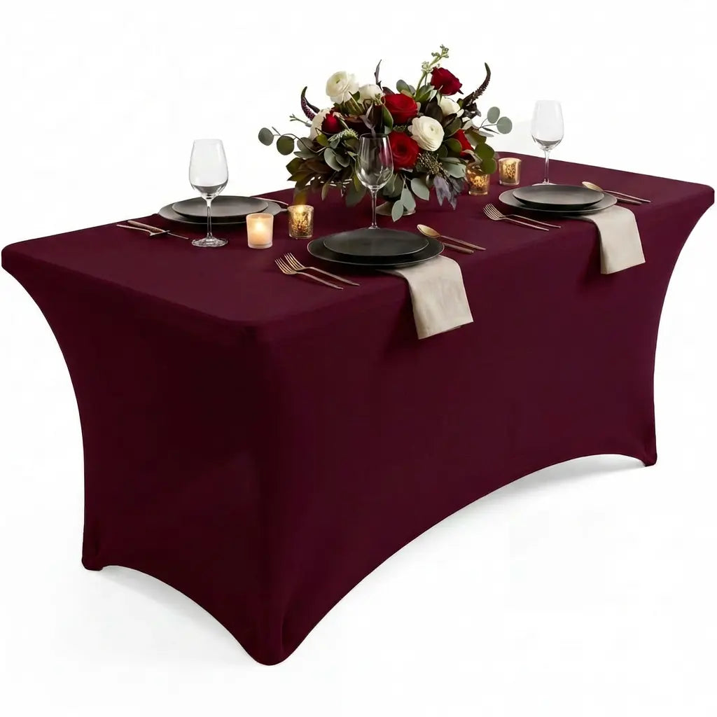 Utopia Kitchen Spandex Blend Rectangle Fitted Tablecover Set, Machine Washable, Wrinkle-Free, Event-Friendly, Reinforced Pockets, Outdoor/Indoor Use for Weddings & Everyday Decor