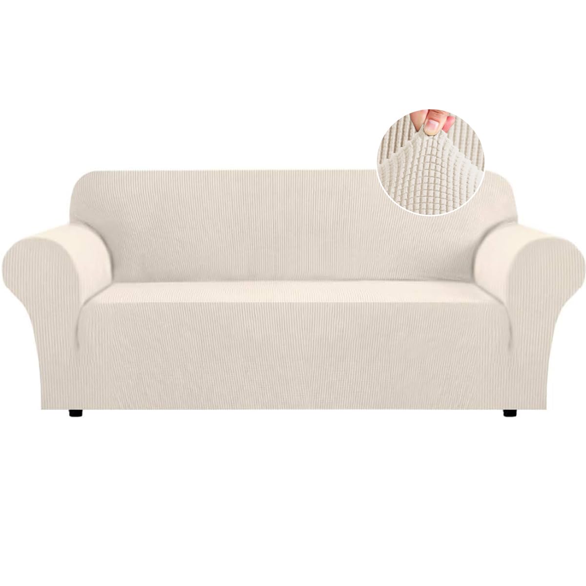 Flamingo P High Stretch One Piece Furniture Protector Sofa Cover for Durable Spandex Stretch Fabric Super Soft Slipcover, 2 Seater, Wine, Loveseat
