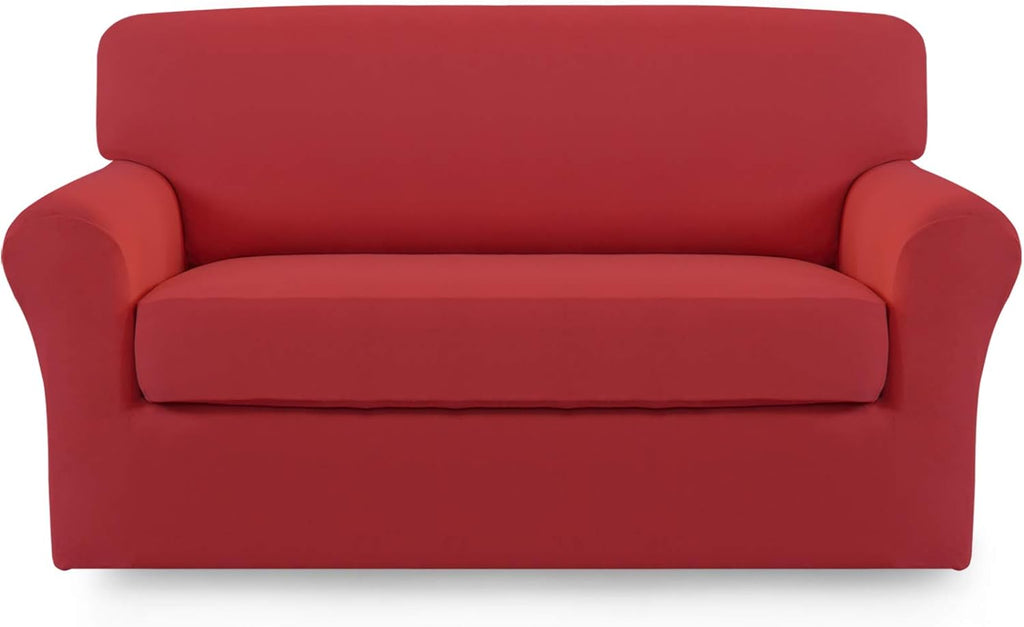 Easy-Going 2 Pieces Stretch Loveseat Couch Sofa Slipcover Washable
