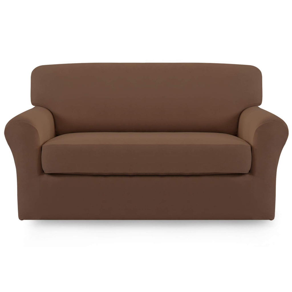 Easy-Going 2 Pieces Stretch Loveseat Couch Sofa Slipcover Washable