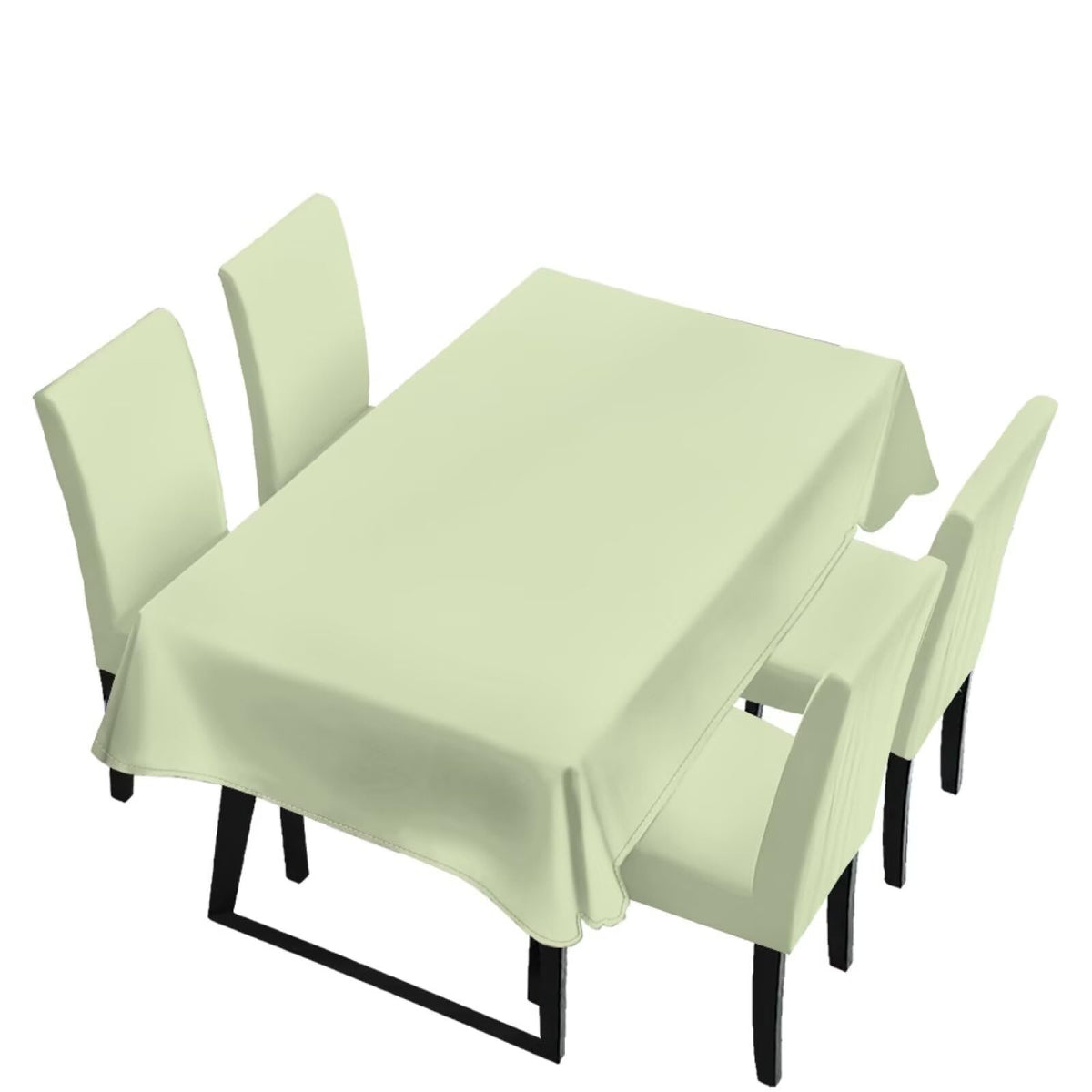Light Grey 7 Pcs Tablecloth and Chair Covers Set Removable Chair Covers Set of 6 with Table Cover for Dining Room Washable Furniture Protector for Family Gathering Potluck