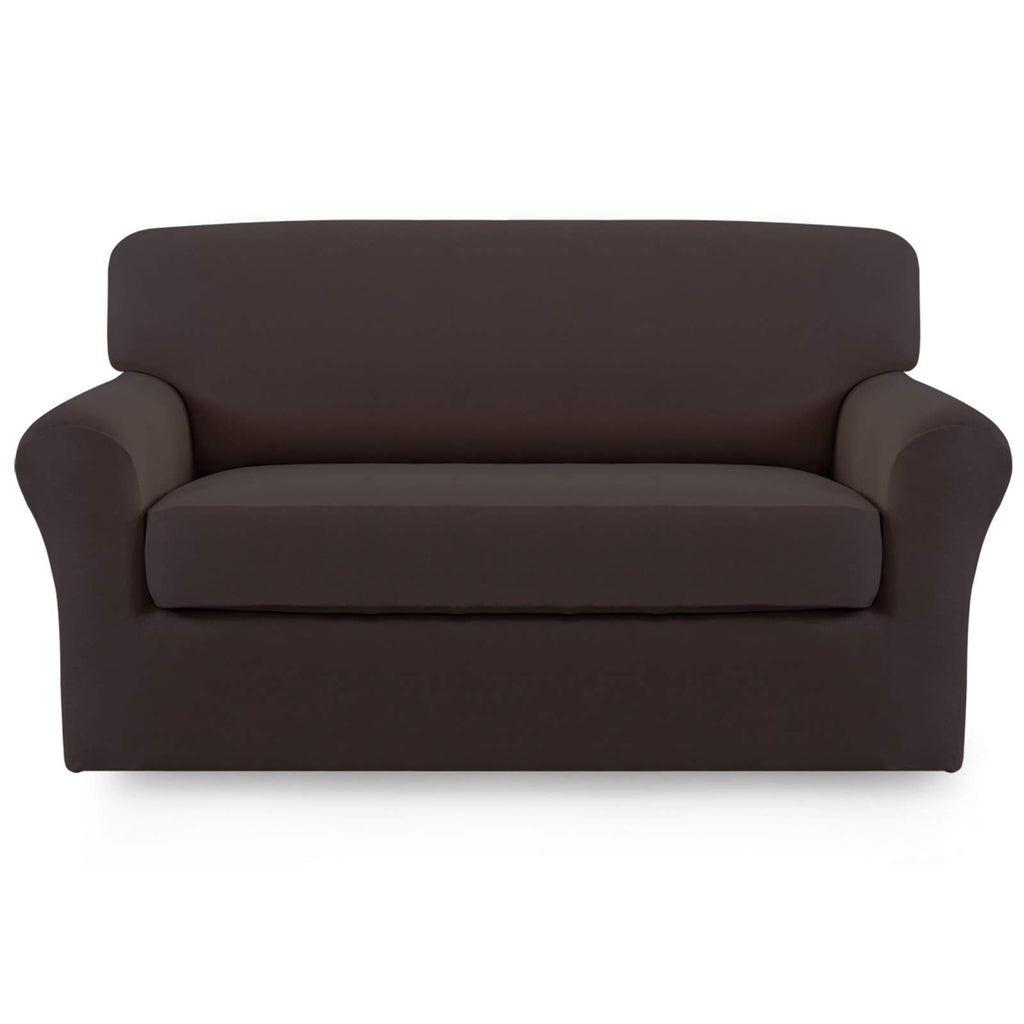 Easy-Going 2 Pieces Stretch Loveseat Couch Sofa Slipcover Washable