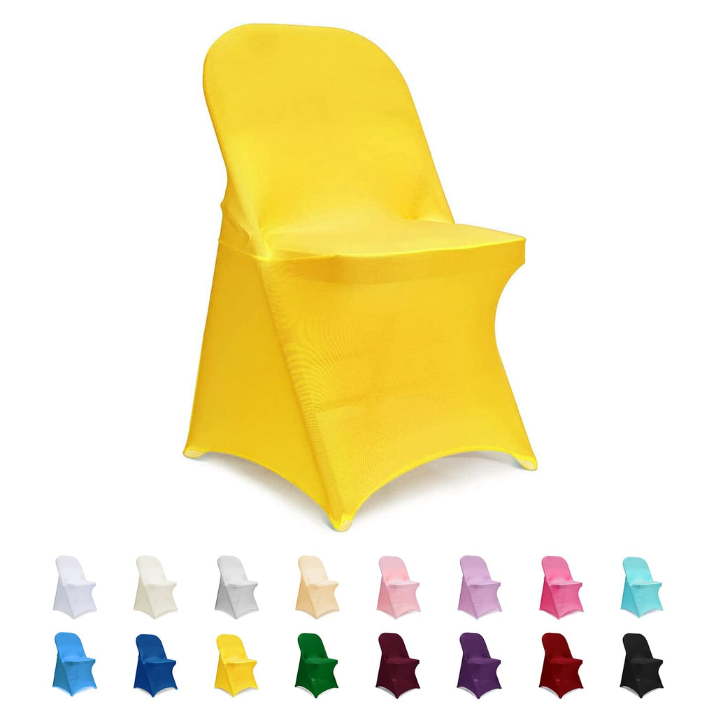 ManMengJi Spandex Folding Chair Covers, Black Folding Chair Slipcovers 6 PCS, Universal Fitted Chair Slipcovers for Wedding, Party, Banquet, Holidays, Celebration