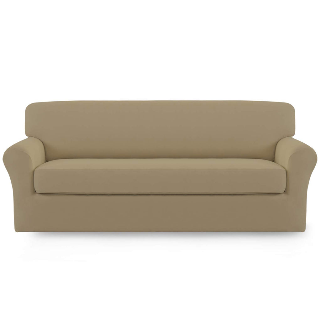 Easy-Going 2 Pieces Stretch Loveseat Couch Sofa Slipcover Washable
