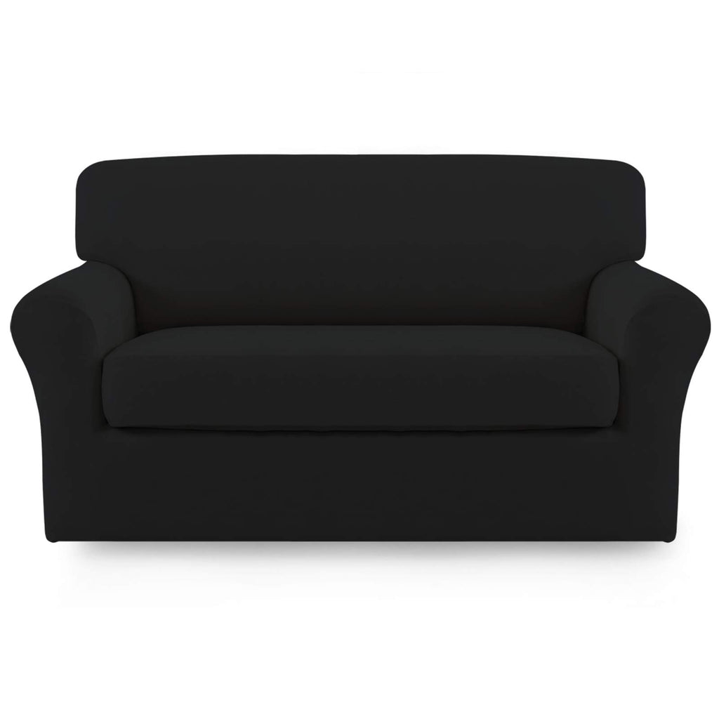 Easy-Going 2 Pieces Stretch Loveseat Couch Sofa Slipcover Washable