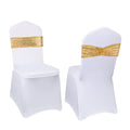 Eternal Beauty Set of 100 Sequin Gold Chair Sashes for Chair Cover Wedding Party Decorations