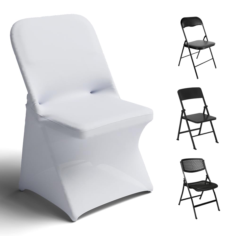 Trlyc White Spandex Chair Covers 100 Pcs for Wedding Party