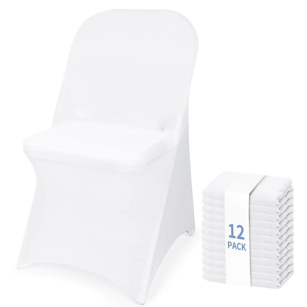 Fixwal 36 Pcs White Folding Chair Covers Spandex Stretch Slipcover
