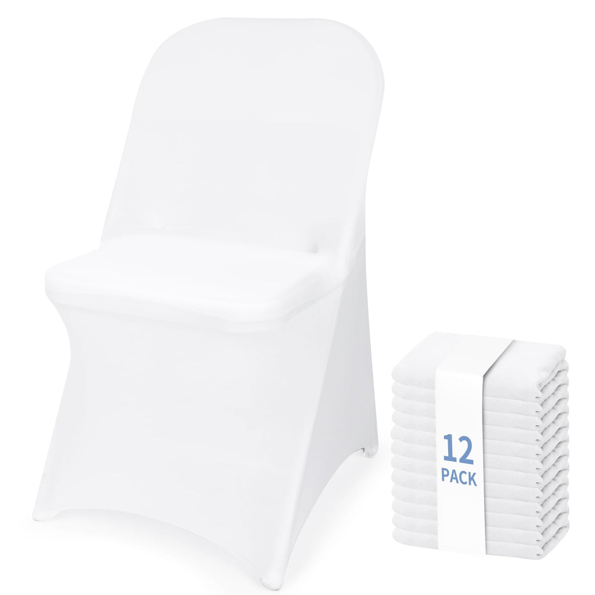 Fixwal 36 Pcs White Folding Chair Covers Spandex Stretch Slipcover