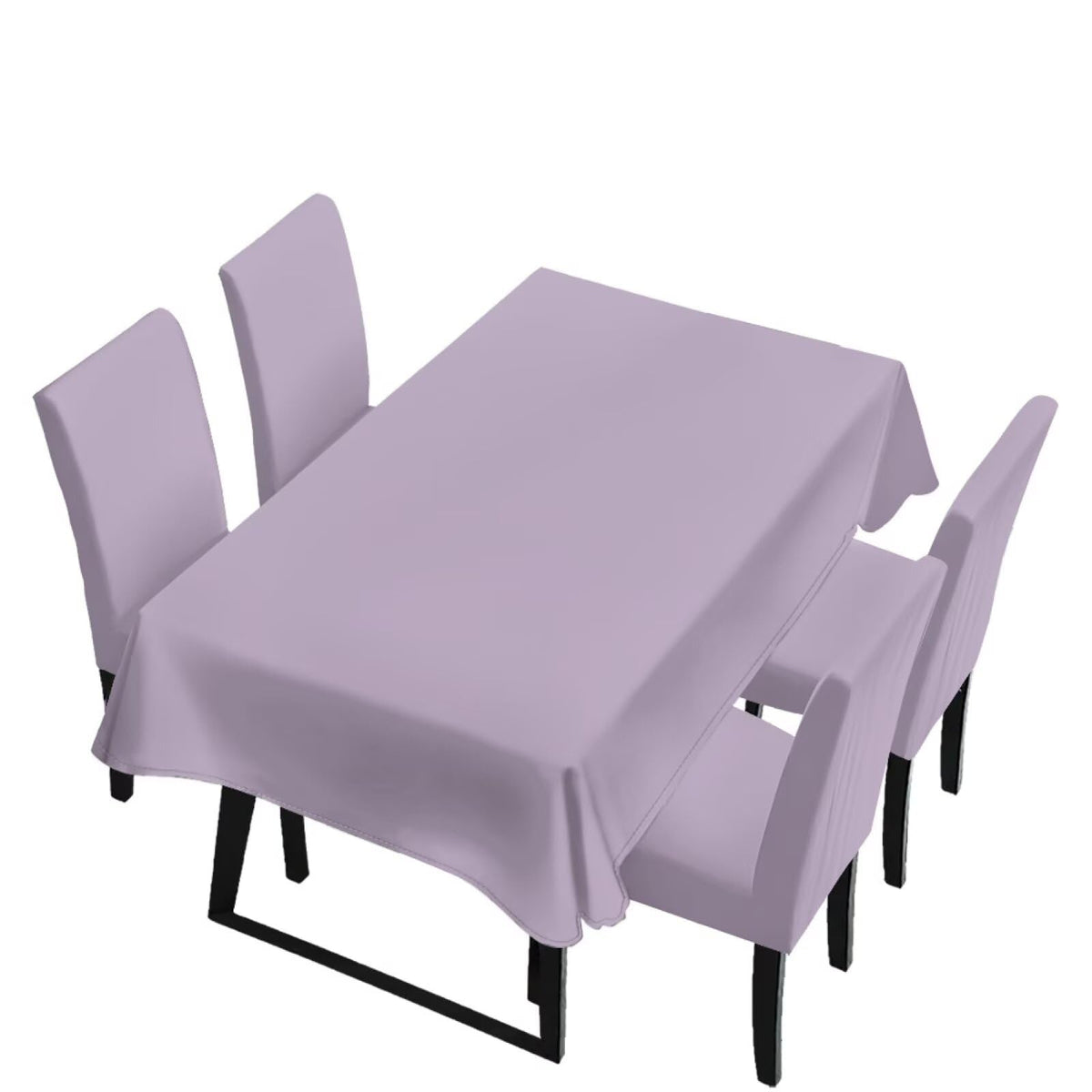 Light Grey 7 Pcs Tablecloth and Chair Covers Set Removable Chair Covers Set of 6 with Table Cover for Dining Room Washable Furniture Protector for Family Gathering Potluck