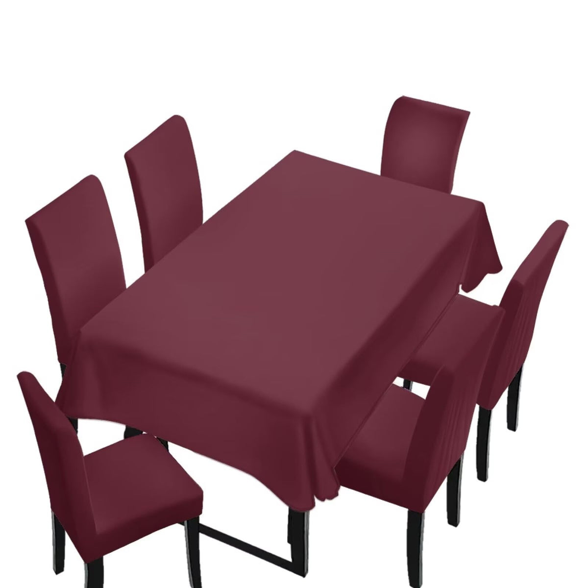 Light Grey 7 Pcs Tablecloth and Chair Covers Set Removable Chair Covers Set of 6 with Table Cover for Dining Room Washable Furniture Protector for Family Gathering Potluck