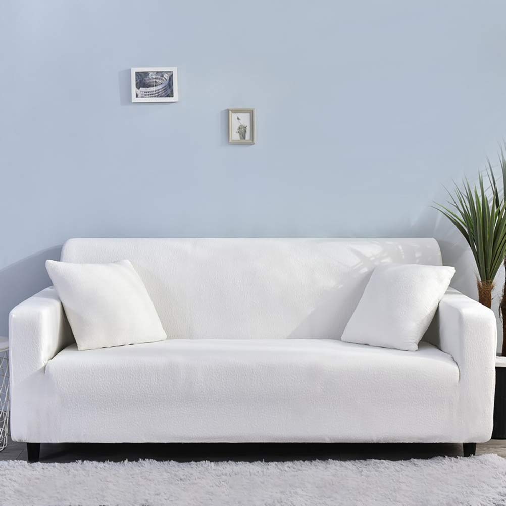 Waterproof Solid Colors Sofa Slipcover, Armchair Loveseat 1/2/3/4 Seater Elastic Seersucker Non Slip Cushion Covers, Durable Wear Resistant Furniture Protection Yolk Yellow 35-55"