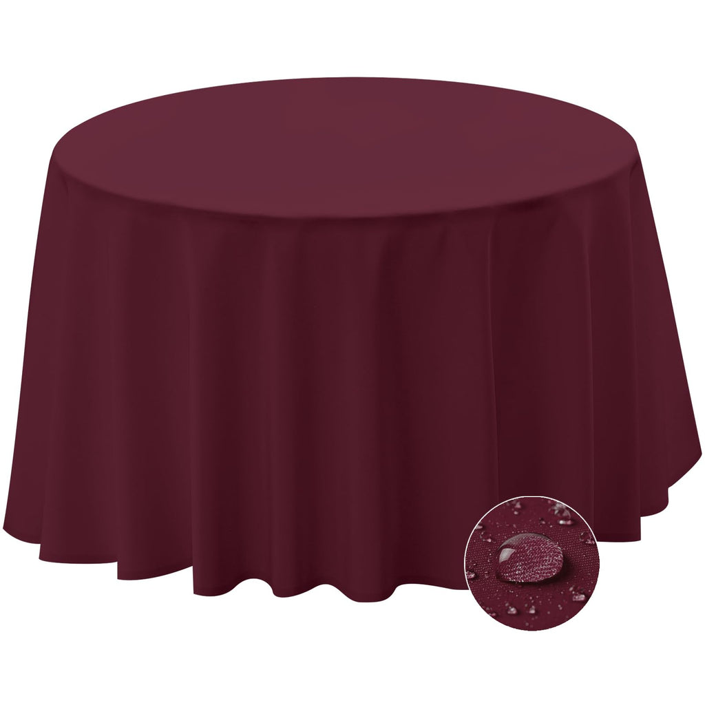 BYDOLL Table Cloth 60 Inch Round Tablecloth Fits Max50 Inch Diameter Table Top,Black Polyester Washable Wrinkle-Free Spillproof Tablecloth for Party Patio Cover
