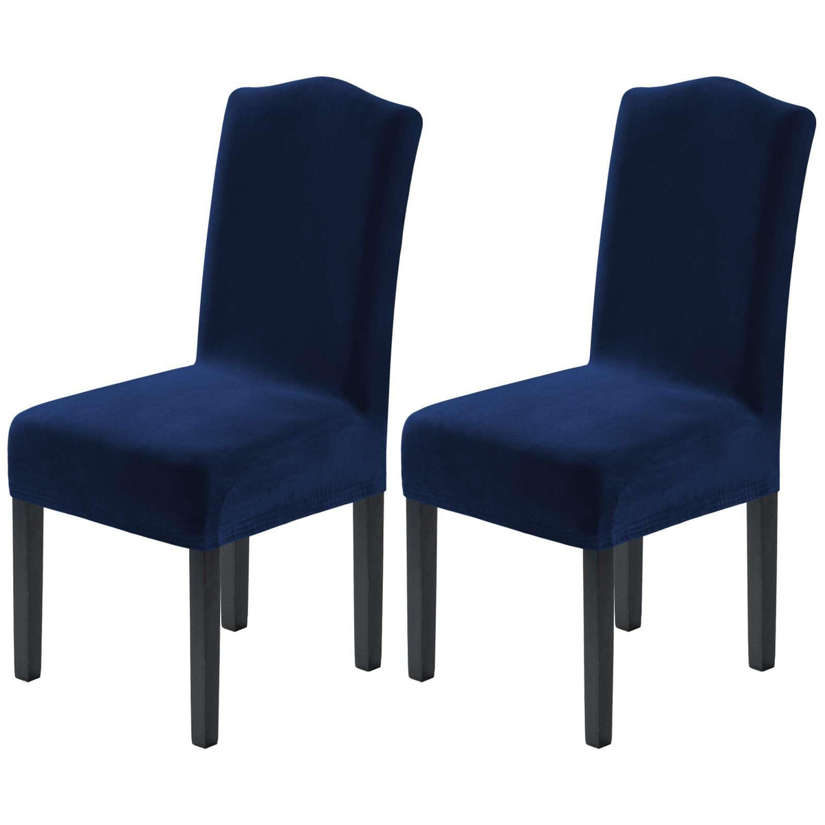 H.VERSAILTEX Dining Chair Covers Velvet Stretch Chair Covers for Dining Room Set of 6 Parson Chair Slipcovers Chair Protectors Covers, Soft Thick Solid Velvet Fabric Washable, Ivory