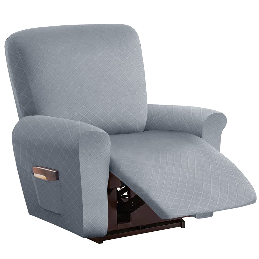 vctops Diamond Recliner Loveseat Slipcover 6-Pieces Stretch Dual Recliner Sofa Covers for 2 Seat Dual Reclining Loveseat Couch Soft Solid Furniture Protector (Dark Coffee,2 Seat)