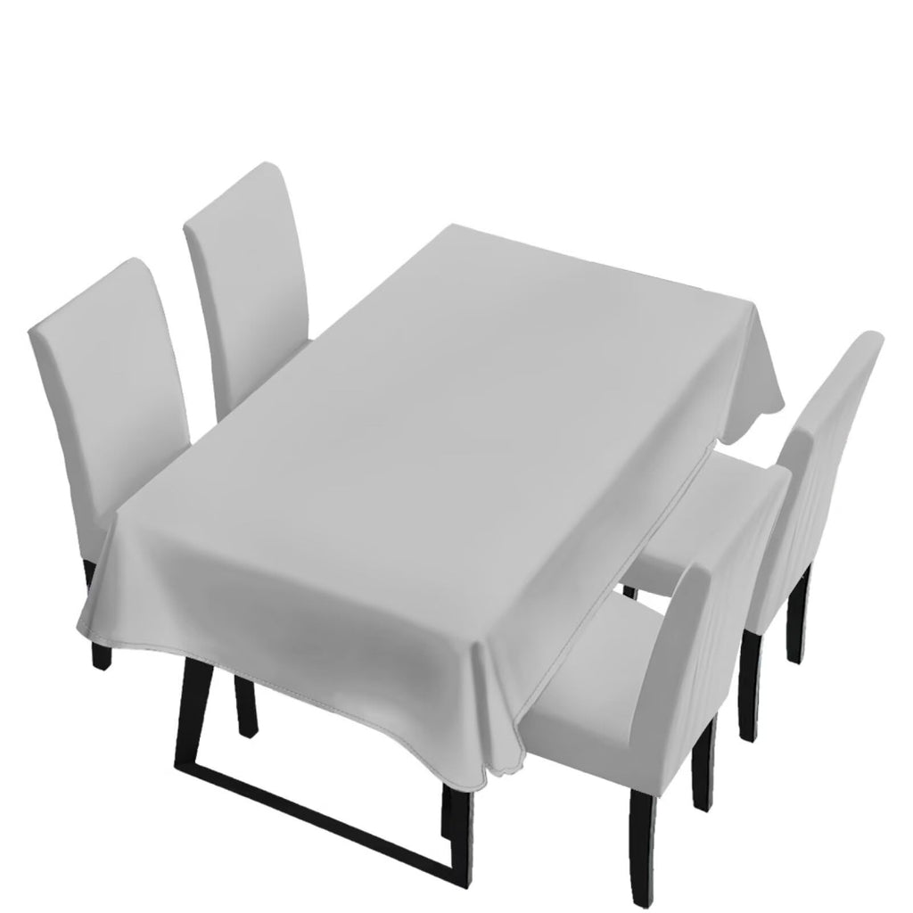 Light Grey 7 Pcs Tablecloth and Chair Covers Set Removable Chair Covers Set of 6 with Table Cover for Dining Room Washable Furniture Protector for Family Gathering Potluck