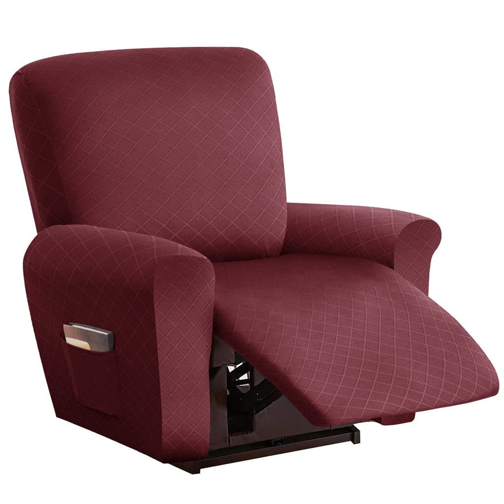 vctops Diamond Recliner Loveseat Slipcover 6-Pieces Stretch Dual Recliner Sofa Covers for 2 Seat Dual Reclining Loveseat Couch Soft Solid Furniture Protector (Dark Coffee,2 Seat)