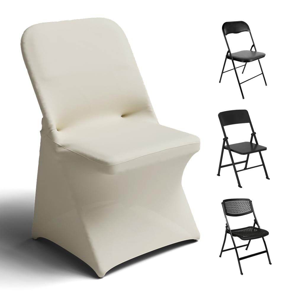 Trlyc White Spandex Chair Covers 100 Pcs for Wedding Party