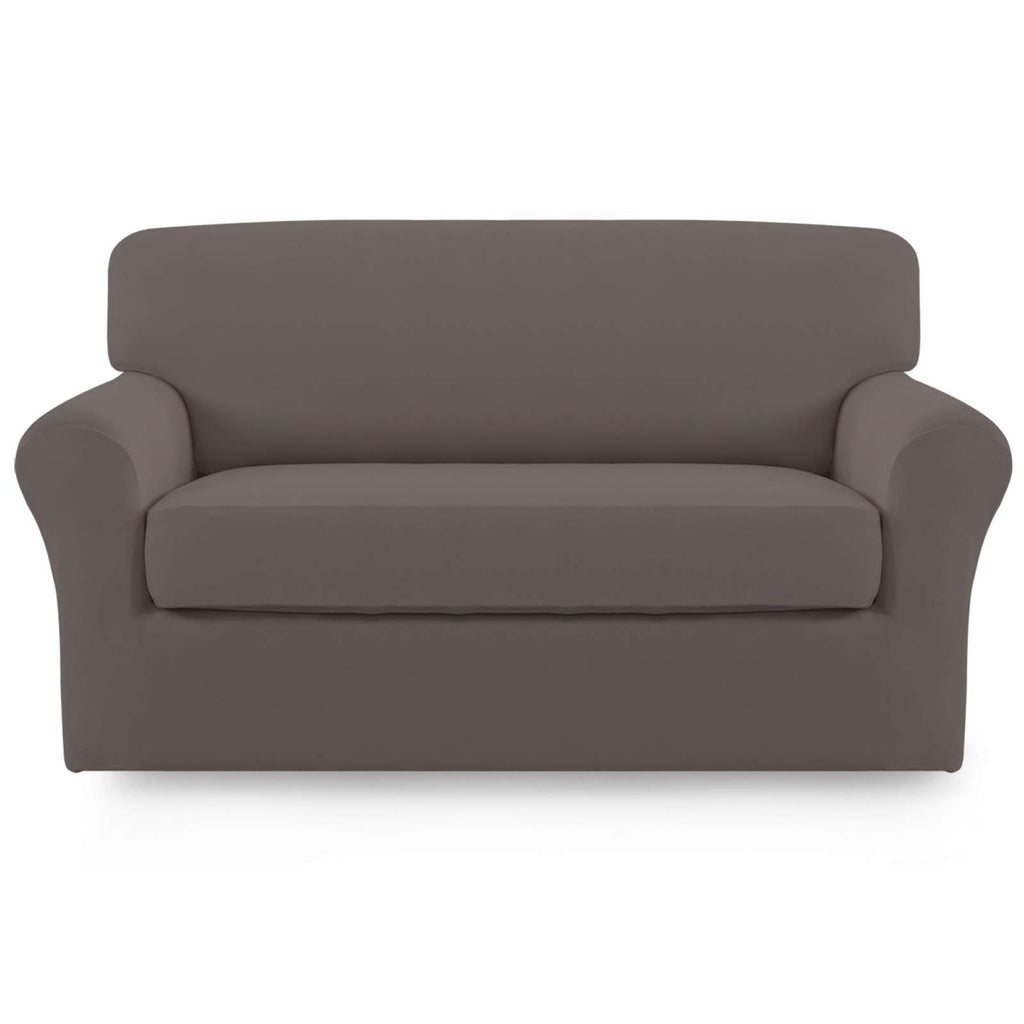 Easy-Going 2 Pieces Stretch Loveseat Couch Sofa Slipcover Washable