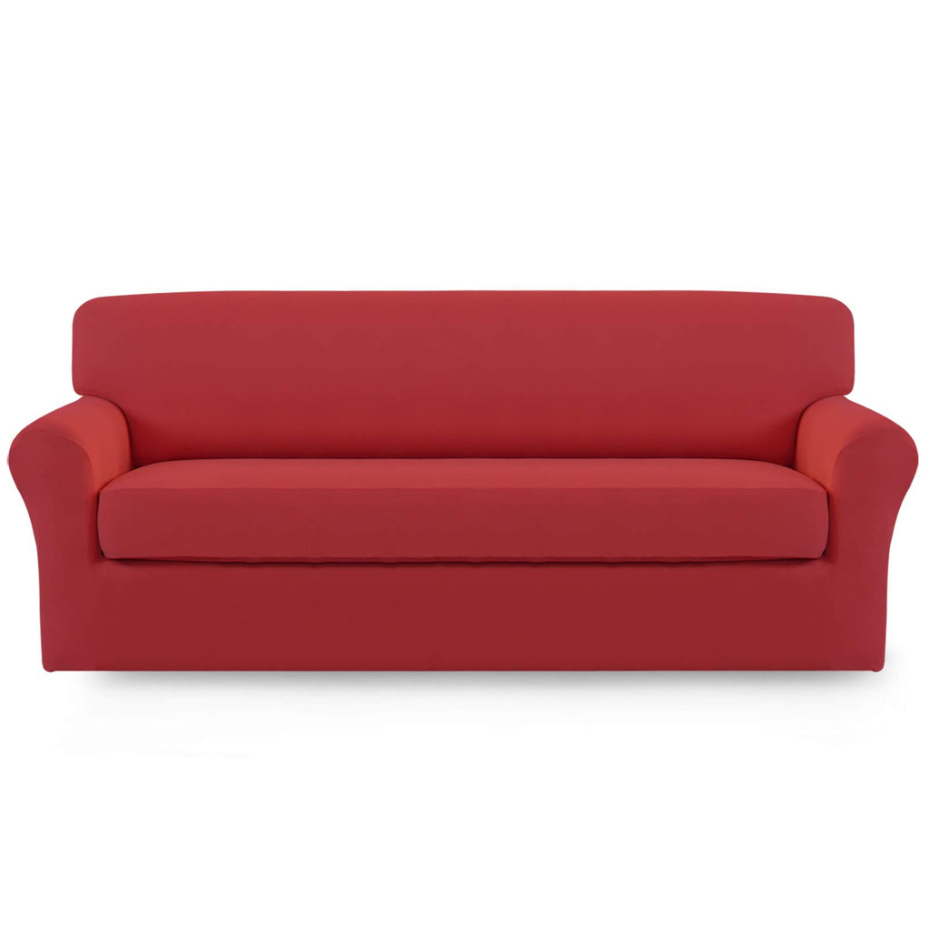 Easy-Going 2 Pieces Stretch Loveseat Couch Sofa Slipcover Washable