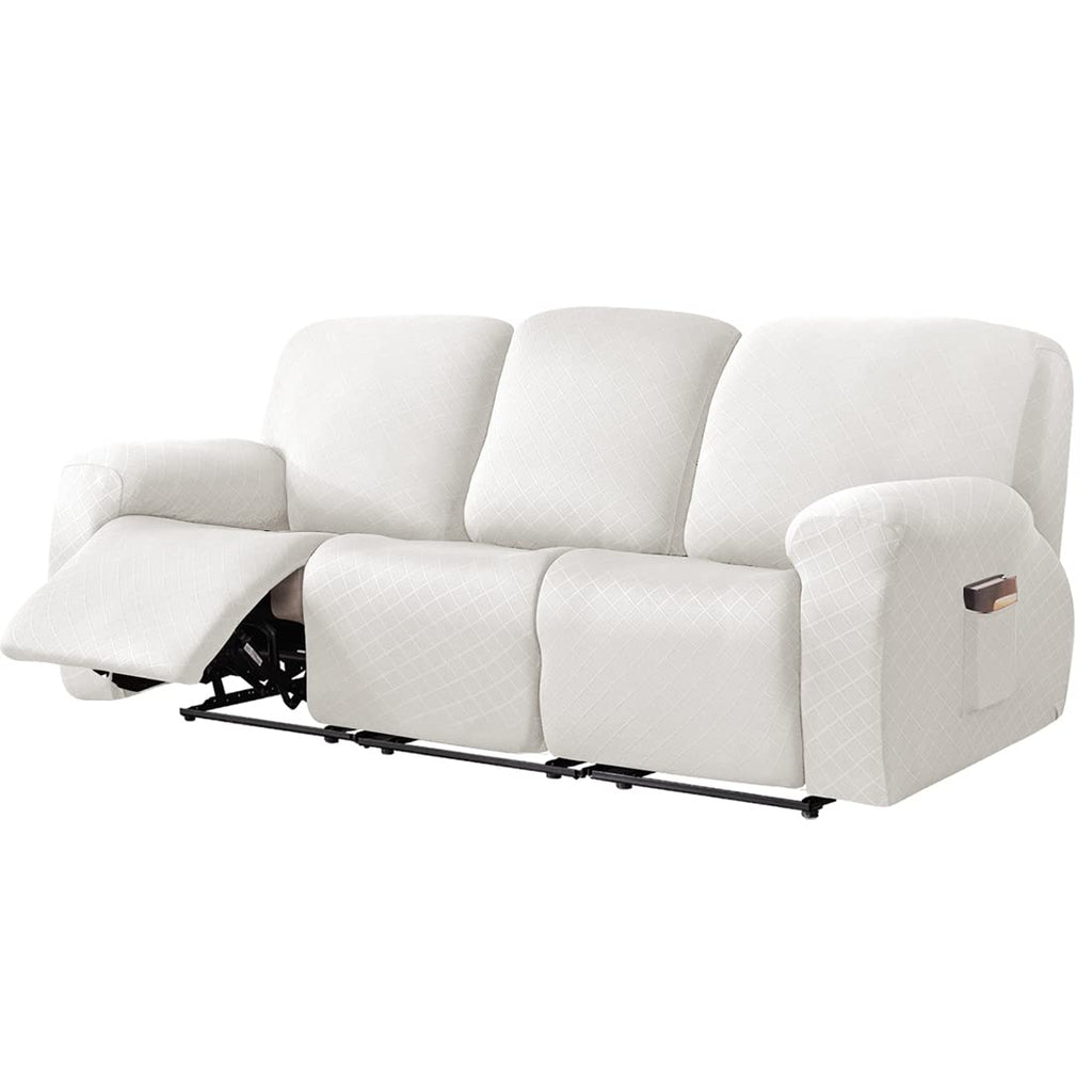 vctops Diamond Recliner Loveseat Slipcover 6-Pieces Stretch Dual Recliner Sofa Covers for 2 Seat Dual Reclining Loveseat Couch Soft Solid Furniture Protector (Dark Coffee,2 Seat)
