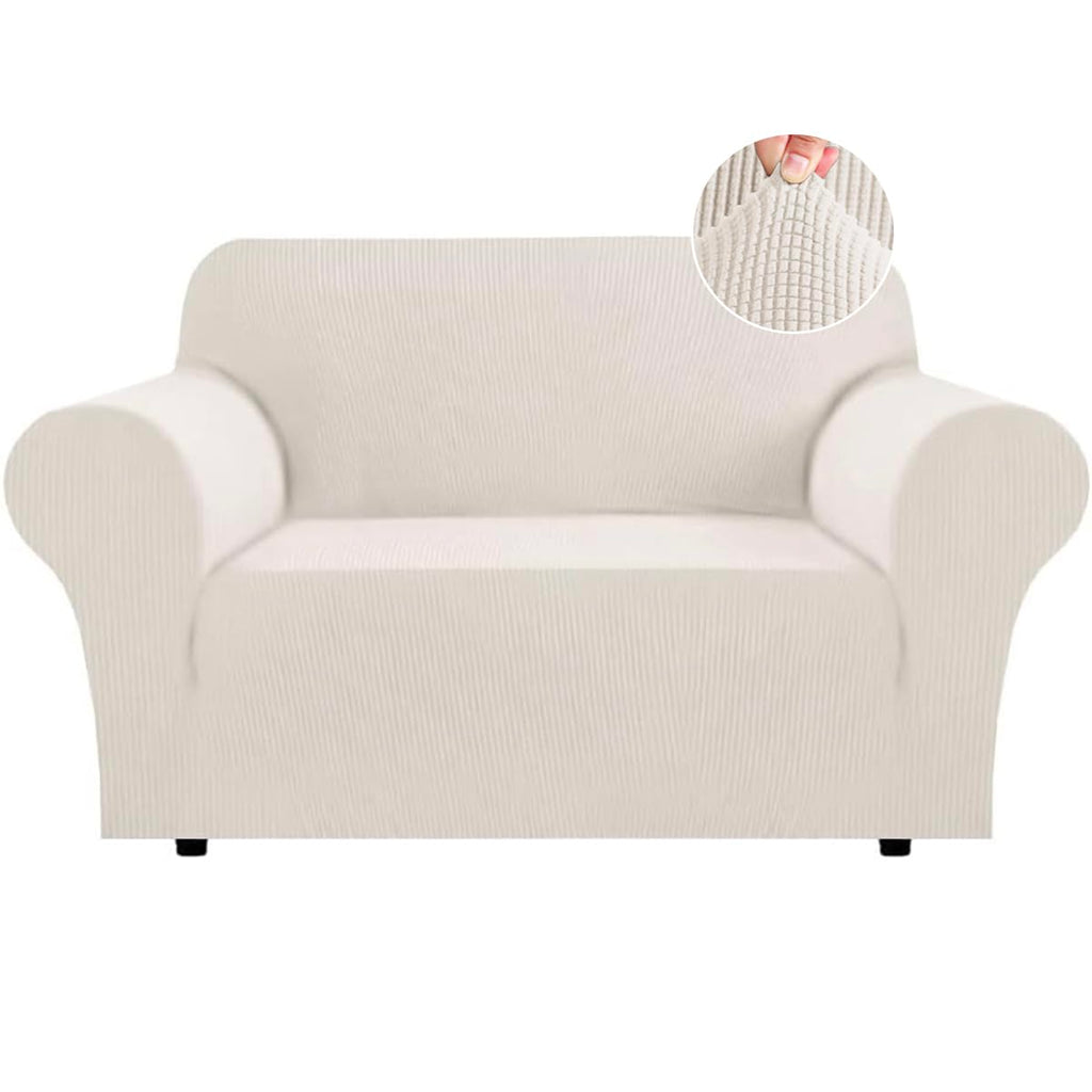 Flamingo P High Stretch One Piece Furniture Protector Sofa Cover for Durable Spandex Stretch Fabric Super Soft Slipcover, 2 Seater, Wine, Loveseat