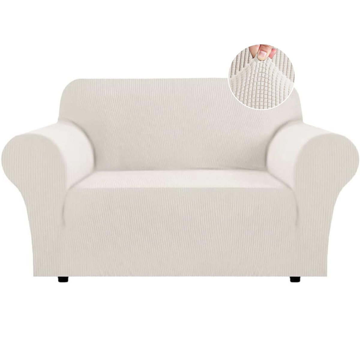Flamingo P High Stretch One Piece Furniture Protector Sofa Cover for Durable Spandex Stretch Fabric Super Soft Slipcover, 2 Seater, Wine, Loveseat