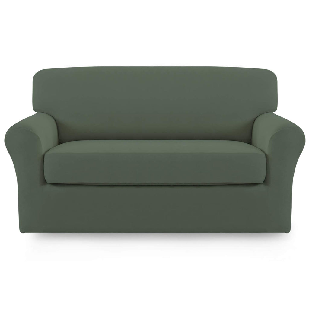 Easy-Going 2 Pieces Stretch Loveseat Couch Sofa Slipcover Washable