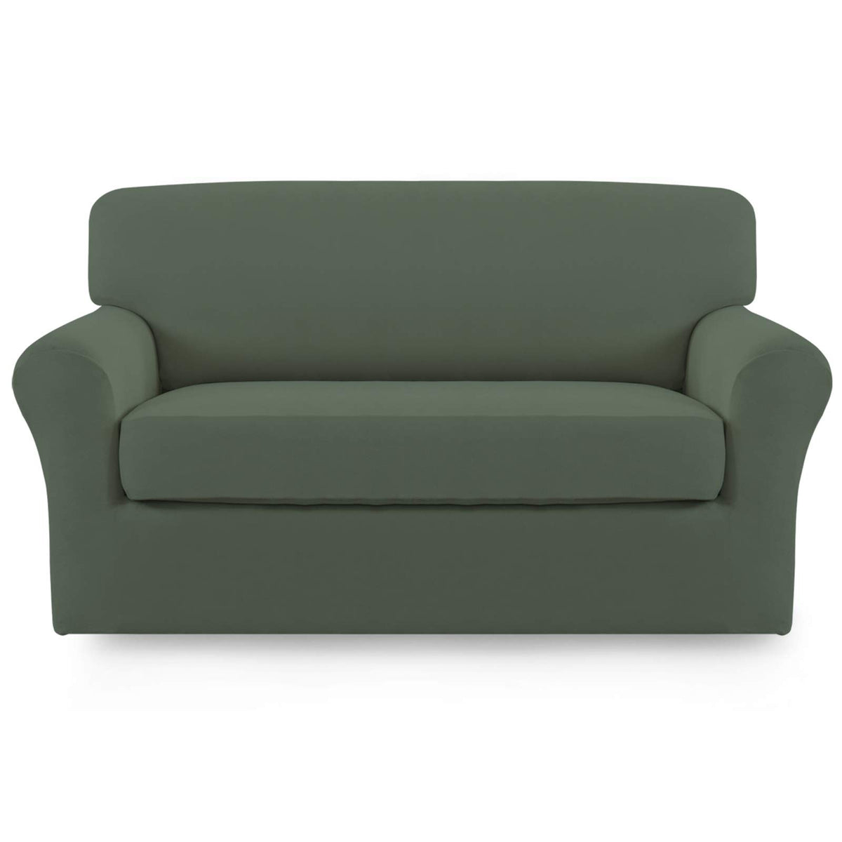 Easy-Going 2 Pieces Stretch Loveseat Couch Sofa Slipcover Washable