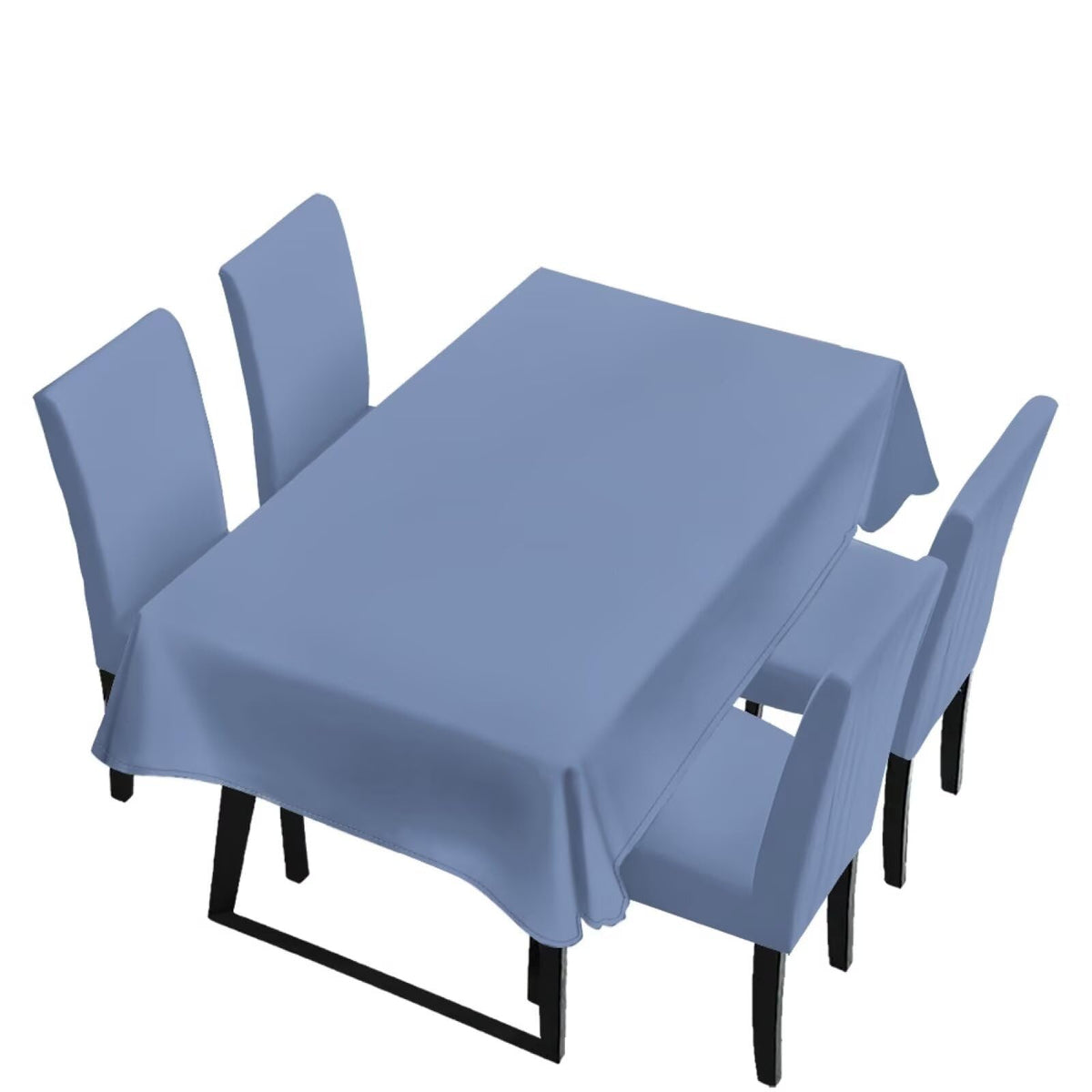 Light Grey 7 Pcs Tablecloth and Chair Covers Set Removable Chair Covers Set of 6 with Table Cover for Dining Room Washable Furniture Protector for Family Gathering Potluck
