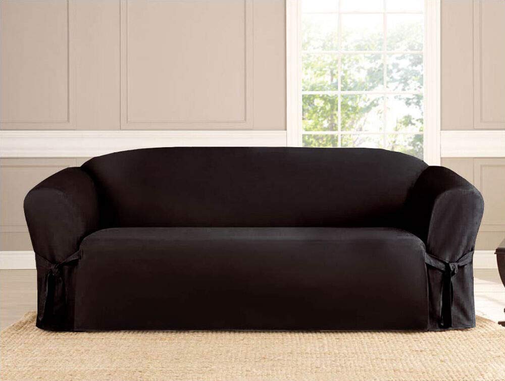 Linen Store Microsuede Furniture Slipcover, Couch Protector Machine Washable Loveseat Cover Perfect for Kids, Dogs, Pets (Taupe, Loveseat)
